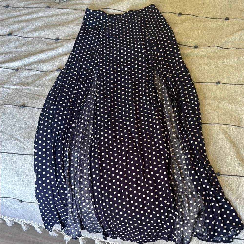 Navy Polka Dot Skirt